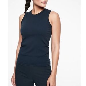 Athleta Renew Hip Length Ribbed Tank Navy XS
